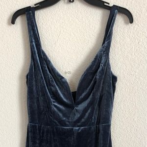 Blue velvet dress